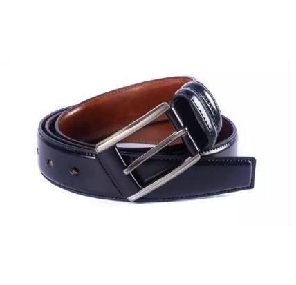 Black Leather Formal Belt For Men