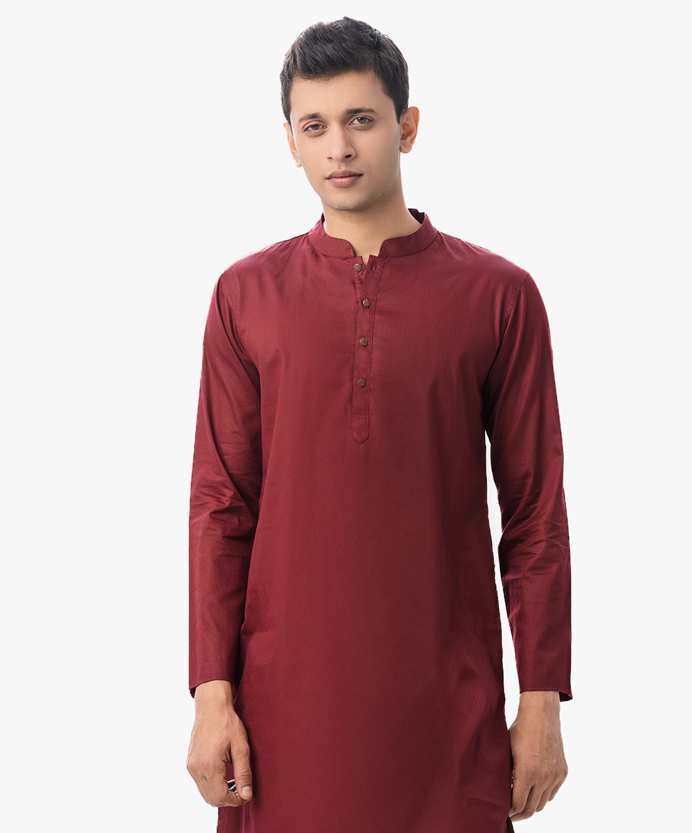 Red Color Semi Fitted Panjabi