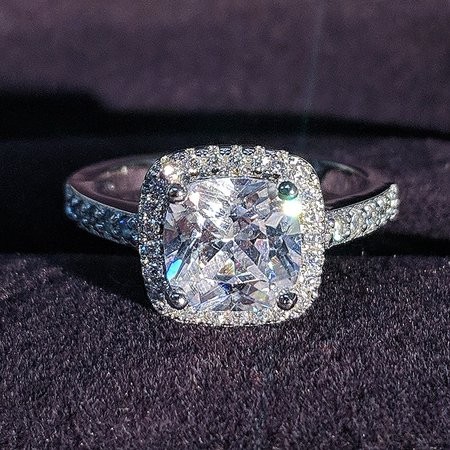 American Diamond Cut Stone Engagement Ring