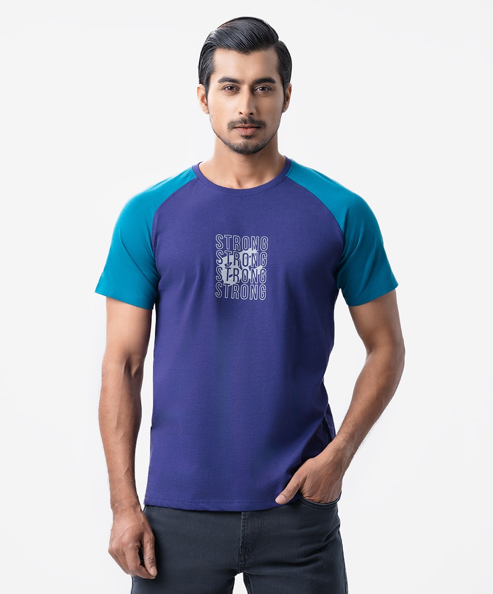 Slim Fit Blue Color T-Shirt